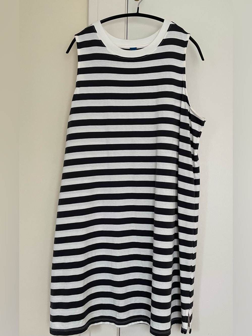 Old Navy Black and White Striped Sleeveless Tank Dress